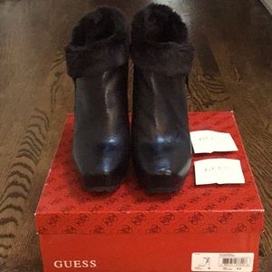 Guess Lug Sole Booties with Fur Trim